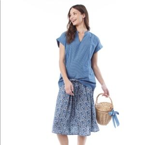 Loyal Hana Blue Tonal Stripe Nursing Top